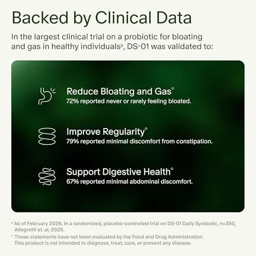 Seed DS-01 Daily Synbiotic Adult Probiotic + Prebiotic 60 Capsules (1.7 oz) | Clinically Validated Gut Health thumbnail 5