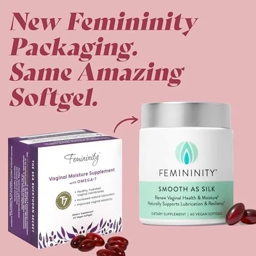 Femininity Softgels for Vaginal Dryness 60 Count | Omega 7 & Organic Sea Buckthorn thumbnail 8