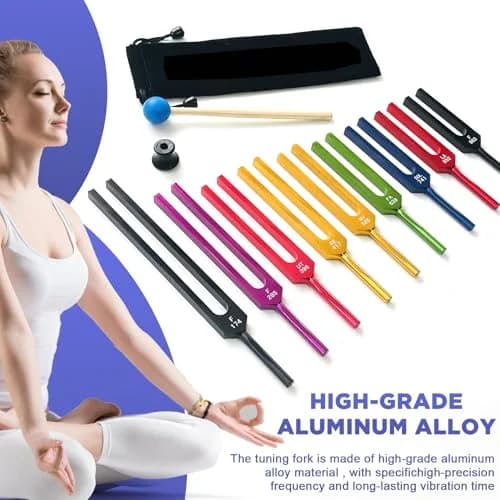 TENFLY Solfeggio Tuning Fork Set 10-Piece Aluminum Alloy with Gift Box | Accurate Frequencies for Sound Therapy thumbnail 5