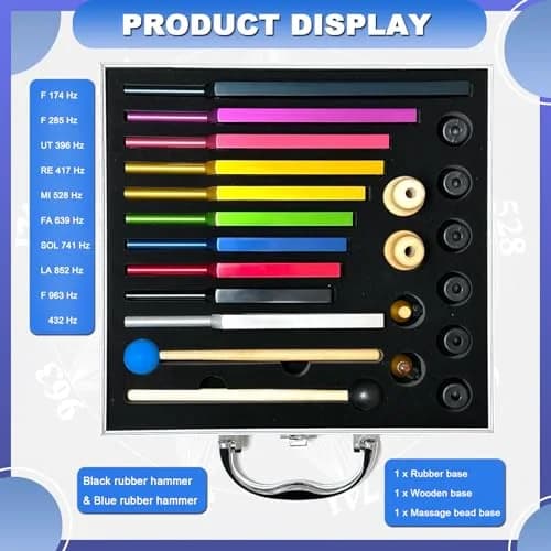 TENFLY Solfeggio Tuning Fork Set 10-Piece Aluminum Alloy with Gift Box | Accurate Frequencies for Sound Therapy thumbnail 3