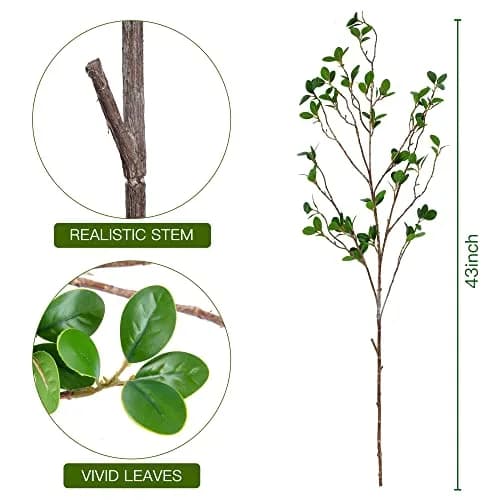 Sggvecsy Artificial Ficus Branches 43’’ | Realistic Greenery for Home & Office thumbnail 5
