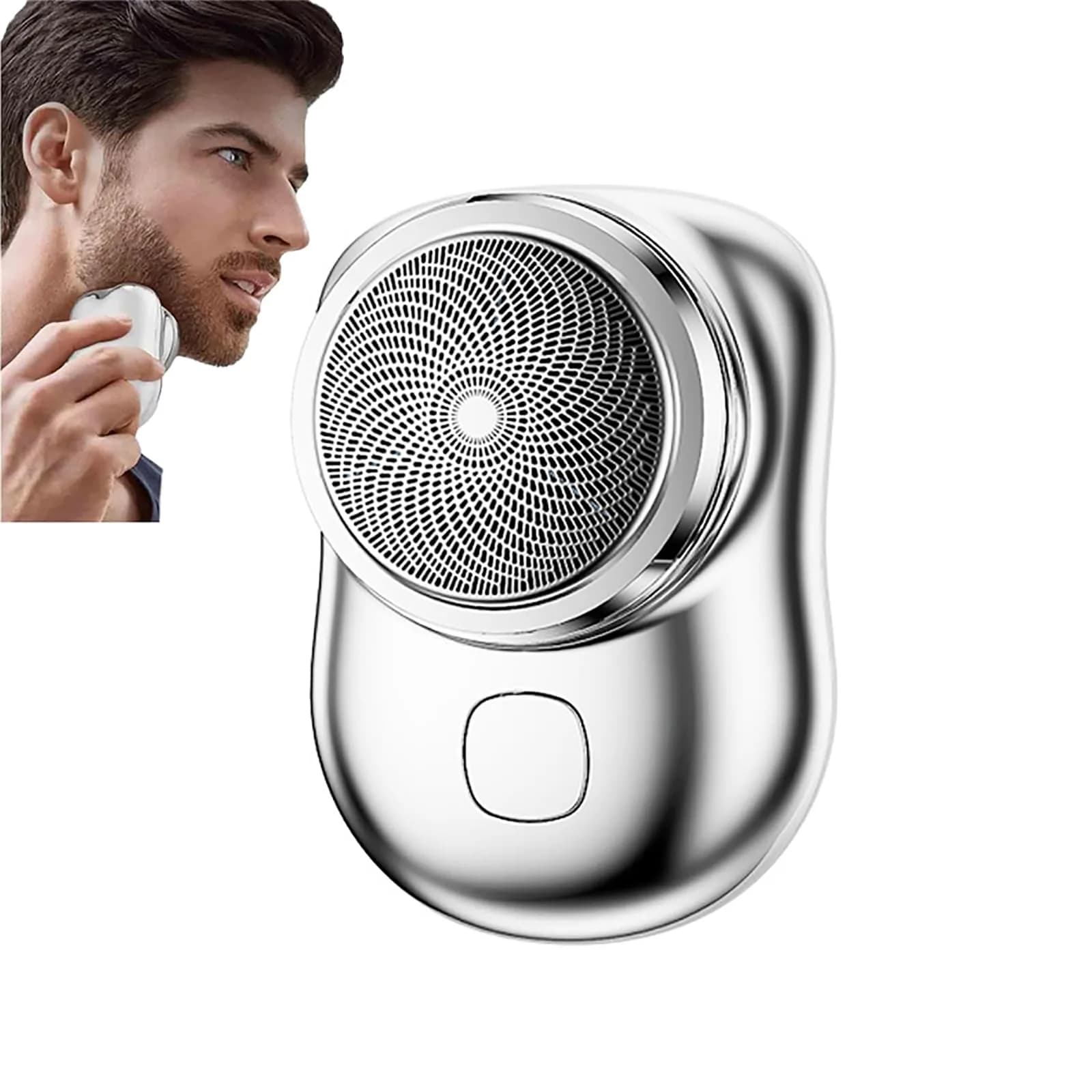 KRRHUEO Zao Mini Shaver Men 2023 | Stainless Steel Foil, Waterproof & Fast-Charge, Unisex Portable Razor (Silver) - main product image