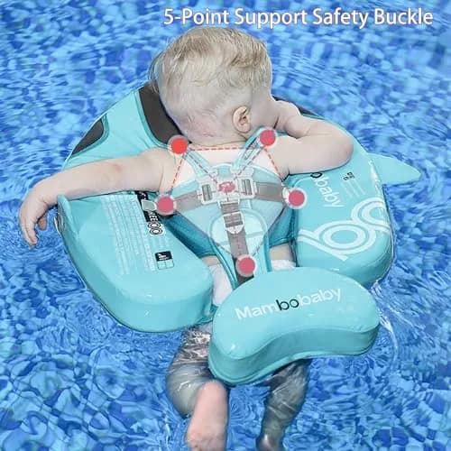 Luckclubtojoy Mambobaby Float Non-Inflatable Baby Pool Float with UPF 50+ Canopy and Tail | Full Protection for Babies 3-24 Months thumbnail 4