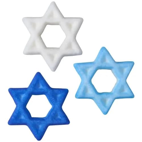It Was All A Dream Shop Star of David Edible Sugar Decorations 6 pcs | Edible Hanukkah Cake Toppers thumbnail 1