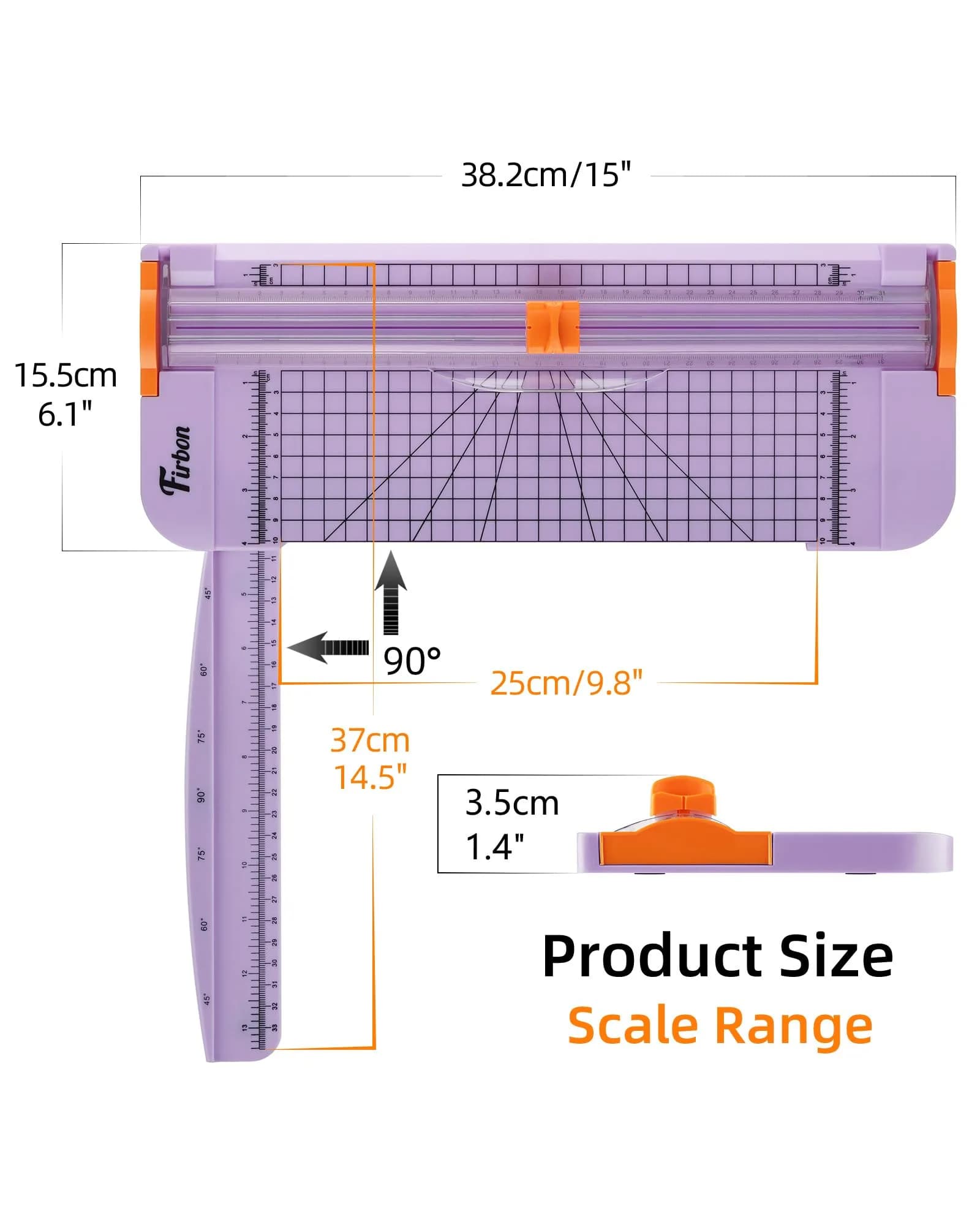Firbon A4 Paper Cutter with Black Titanium Blade - Light Purple | Craft, Coupon, Label & Cardstock Trimmer (30.5cm/12 Inch) - view 2