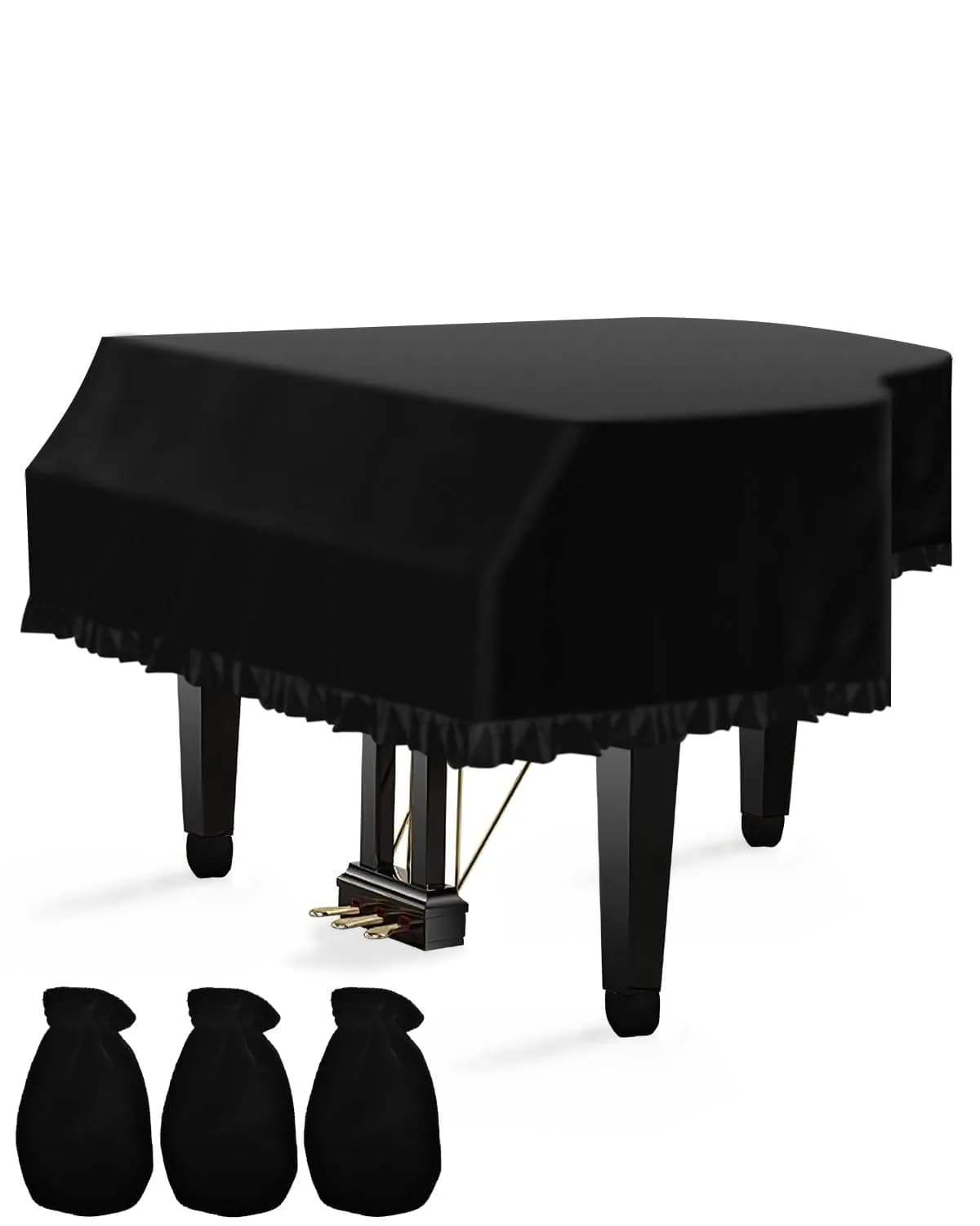 TINDTOP Grand Piano Cover, Velvet Dustproof Baby Piano Cover 180cm x 150cm x 50cm | Full Protection & Elegant Design — M - 70.87in/180cm