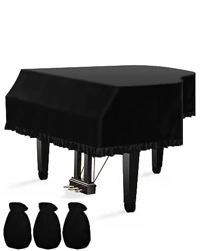 TINDTOP Grand Piano Cover, Velvet Dustproof Baby Piano Cover 180cm x 150cm x 50cm | Full Protection & Elegant Design thumbnail 1