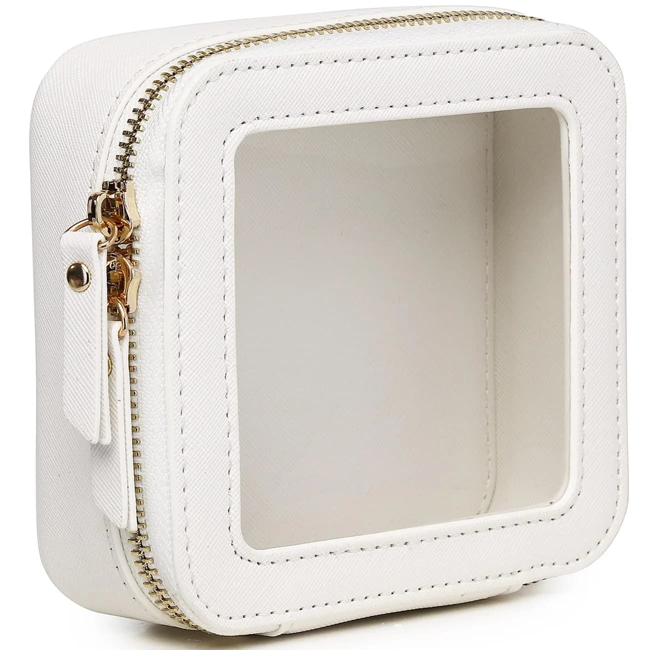 Pinkmik A/White MINI Clear Makeup Bag, TSA Approved Travel Cosmetic Case - main product image