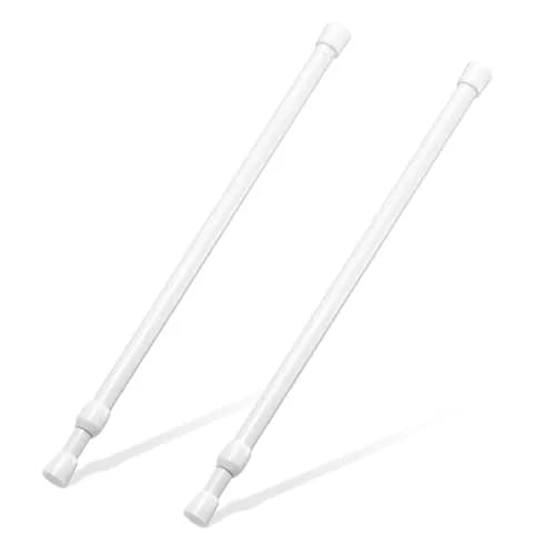 Goowin White Tension Rod 16-28 Inch | No Drilling Expandable Spring Tension Rods for Closet & Curtain thumbnail 1