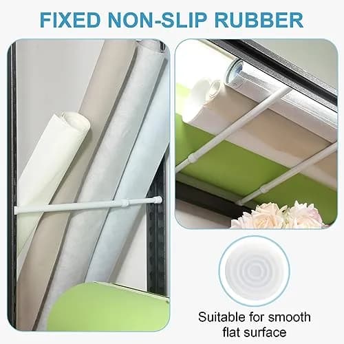 Goowin White Tension Rod 16-28 Inch | No Drilling Expandable Spring Tension Rods for Closet & Curtain thumbnail 5