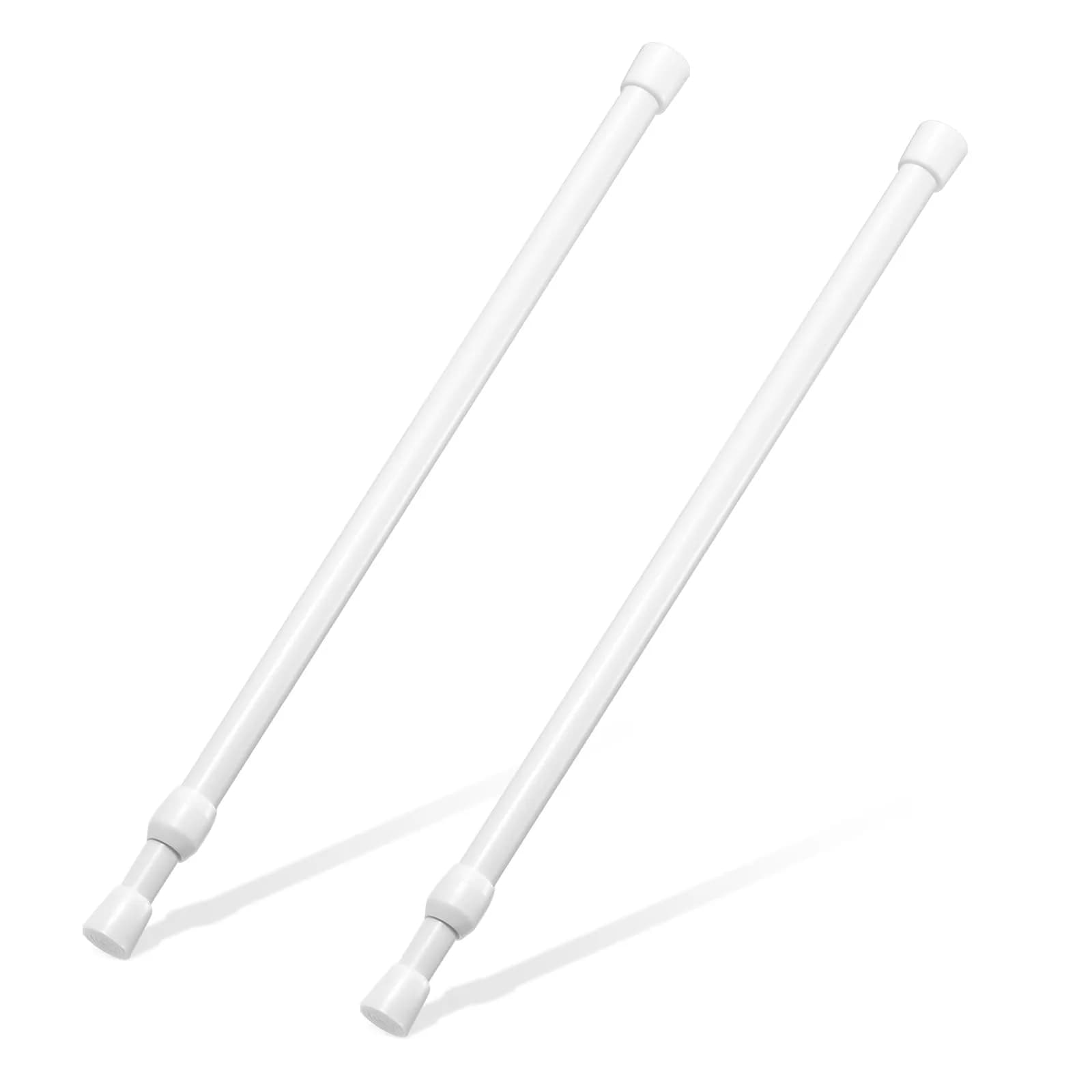 Goowin White Tension Rod 16-28 Inch | No Drilling Expandable Spring Tension Rods for Closet & Curtain