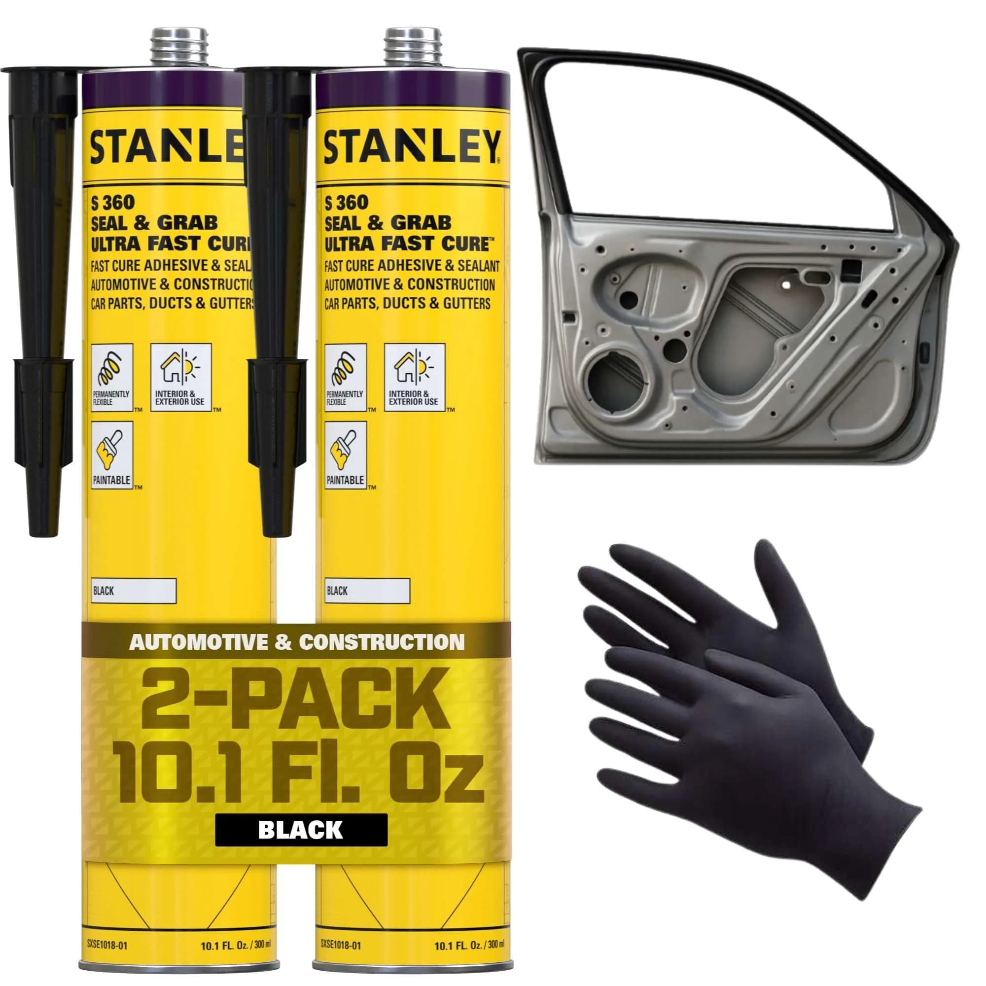 STANLEY S360 Seam Sealer Automotive 2 Pack | Ultra Fast Cure, Paintable & Flexible