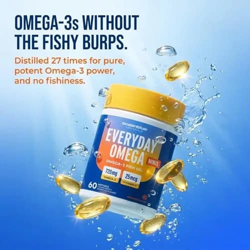 Oceanblue Essentials Omega-3 Mini Softgels 60ct | Heart & Immune Support with Vitamin D3 (70-120 chars) thumbnail 6