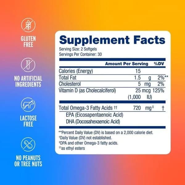 Oceanblue Essentials Omega-3 Mini Softgels 60ct | Heart & Immune Support with Vitamin D3 (70-120 chars) thumbnail 3