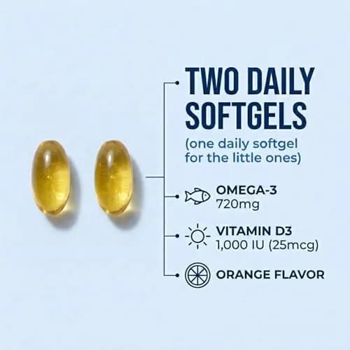 Oceanblue Essentials Omega-3 Mini Softgels 60ct | Heart & Immune Support with Vitamin D3 (70-120 chars) thumbnail 4