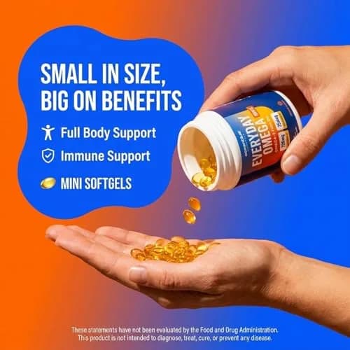 Oceanblue Essentials Omega-3 Mini Softgels 60ct | Heart & Immune Support with Vitamin D3 (70-120 chars) thumbnail 5