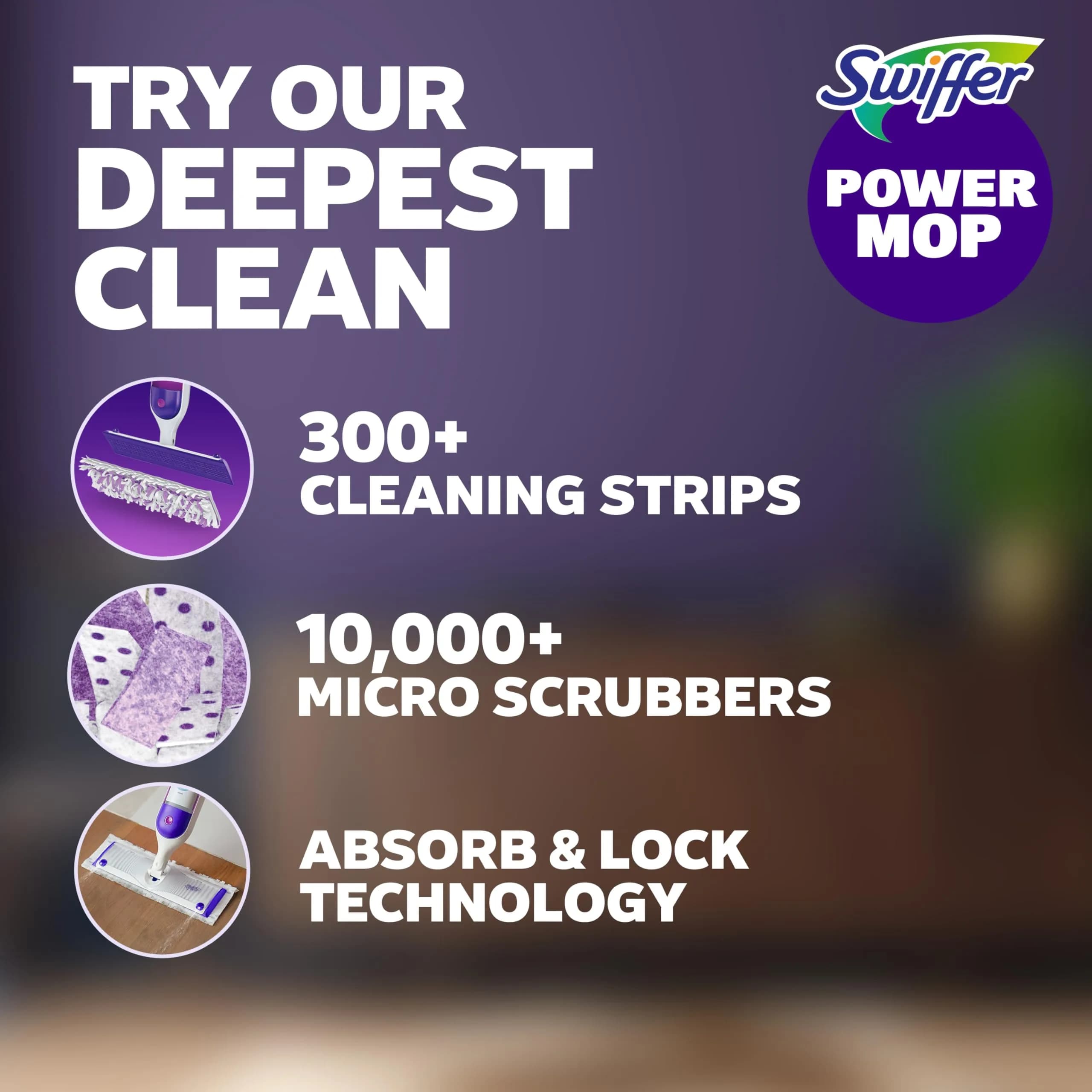 Swiffer PowerMop Multi-Surface Mop Kit with Fresh Scent, 2 Pads & Solution | USA Imported Floor Cleaner - view 2