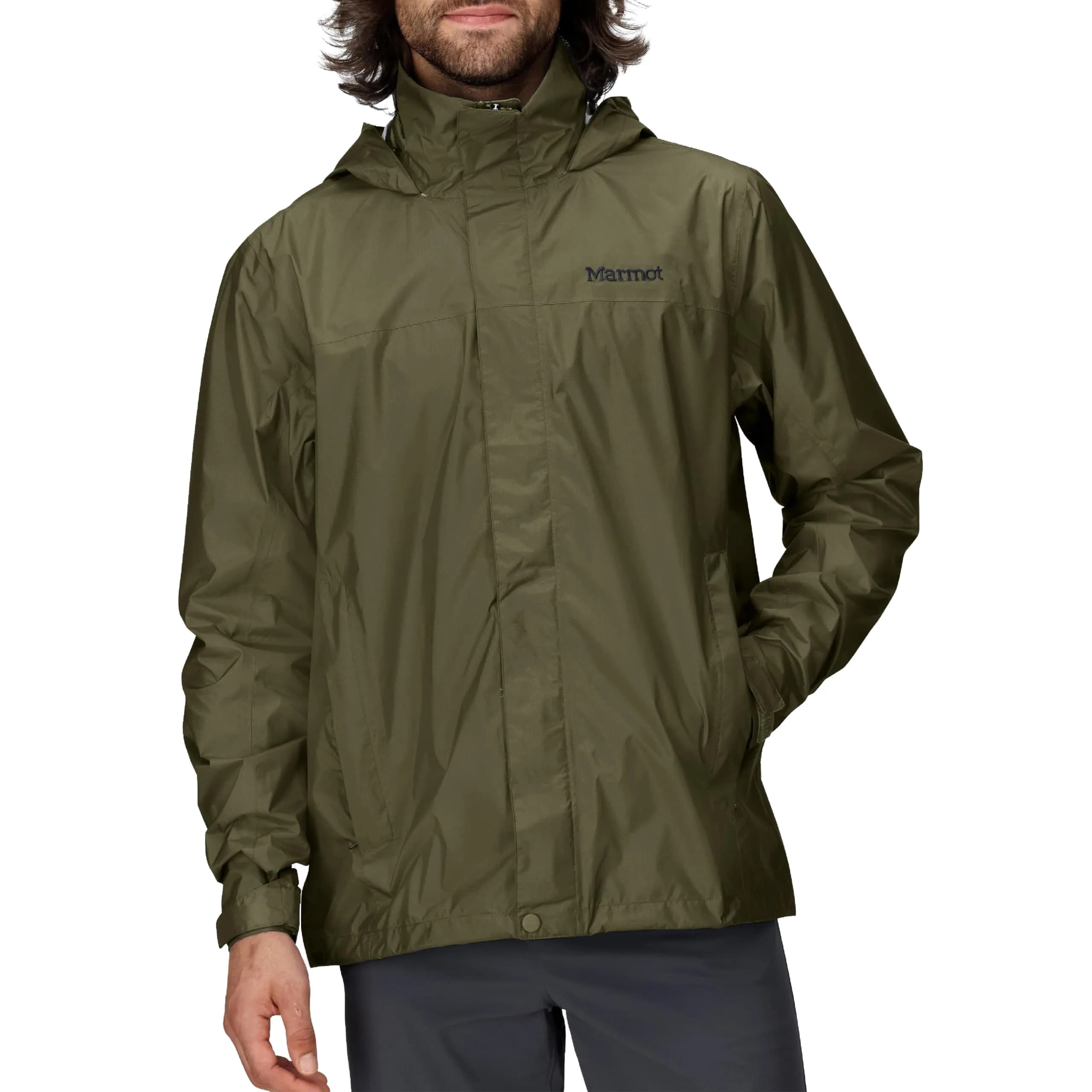 Marmot PreCip Eco Lightweight Waterproof Rain Jacket Large | Breathable & Eco-Friendly — Nori - Latest Collection