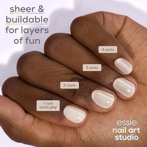 essie Jelly Gloss Nail Polish 0.46 Fl Oz | Sheer White, Vegan, Buildable Finish for Creative Nail Art thumbnail 3
