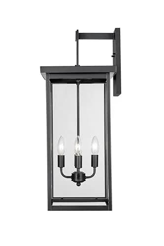 ML Lighting Barkeley Collection 27" Modern Four Bulb Wall Sconce | Anti-Rust Powder Coat Black thumbnail 4