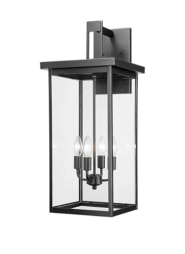 ML Lighting Barkeley Collection 27" Modern Four Bulb Wall Sconce | Anti-Rust Powder Coat Black thumbnail 2