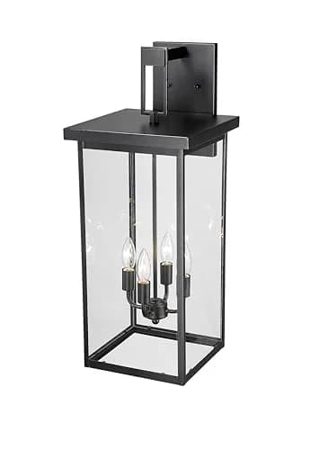 ML Lighting Barkeley Collection 27" Modern Four Bulb Wall Sconce | Anti-Rust Powder Coat Black thumbnail 3
