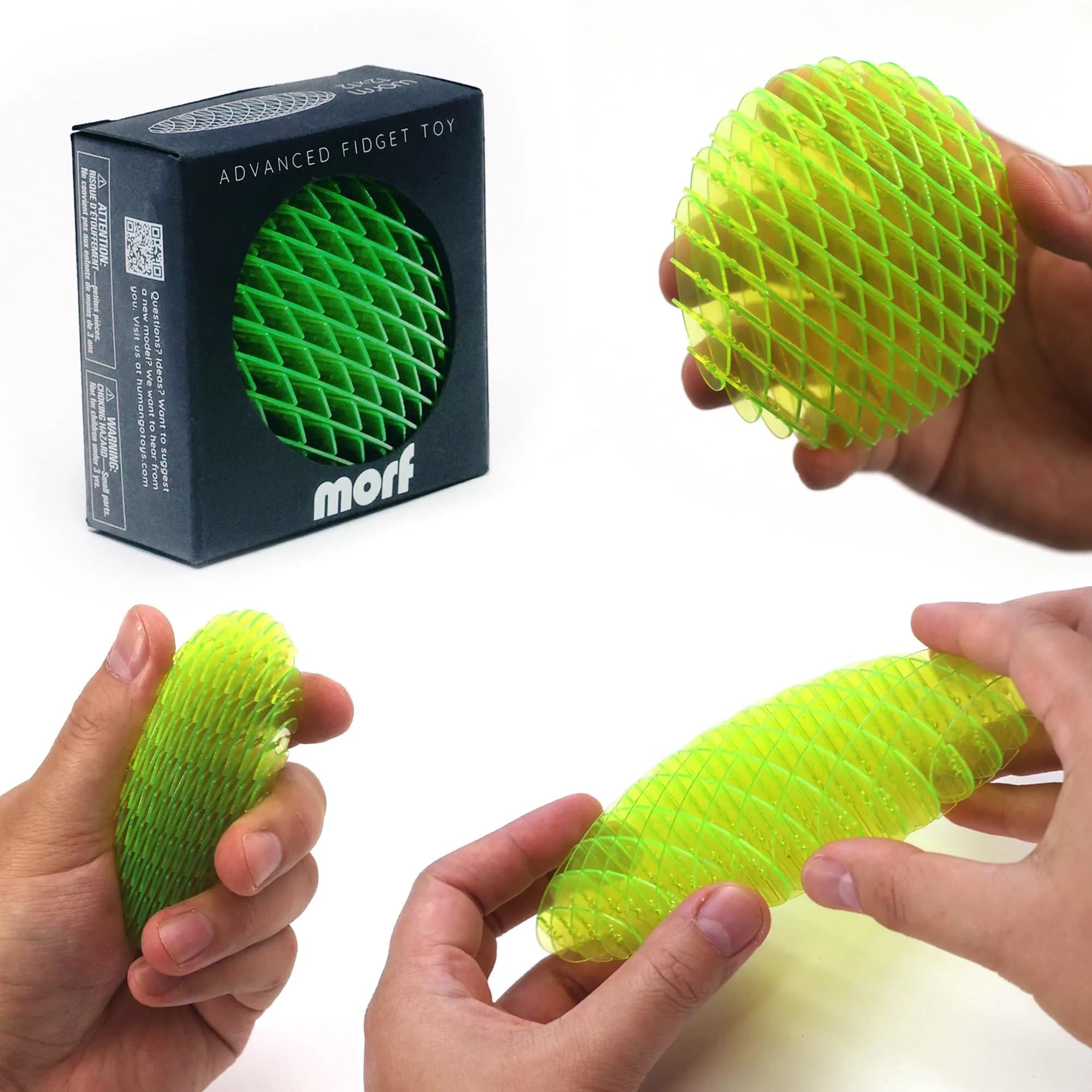 morf Small Green Flexible Fidget Worm Toy | Sensory Slug Toy for Kids, Teens, Adults - main product image