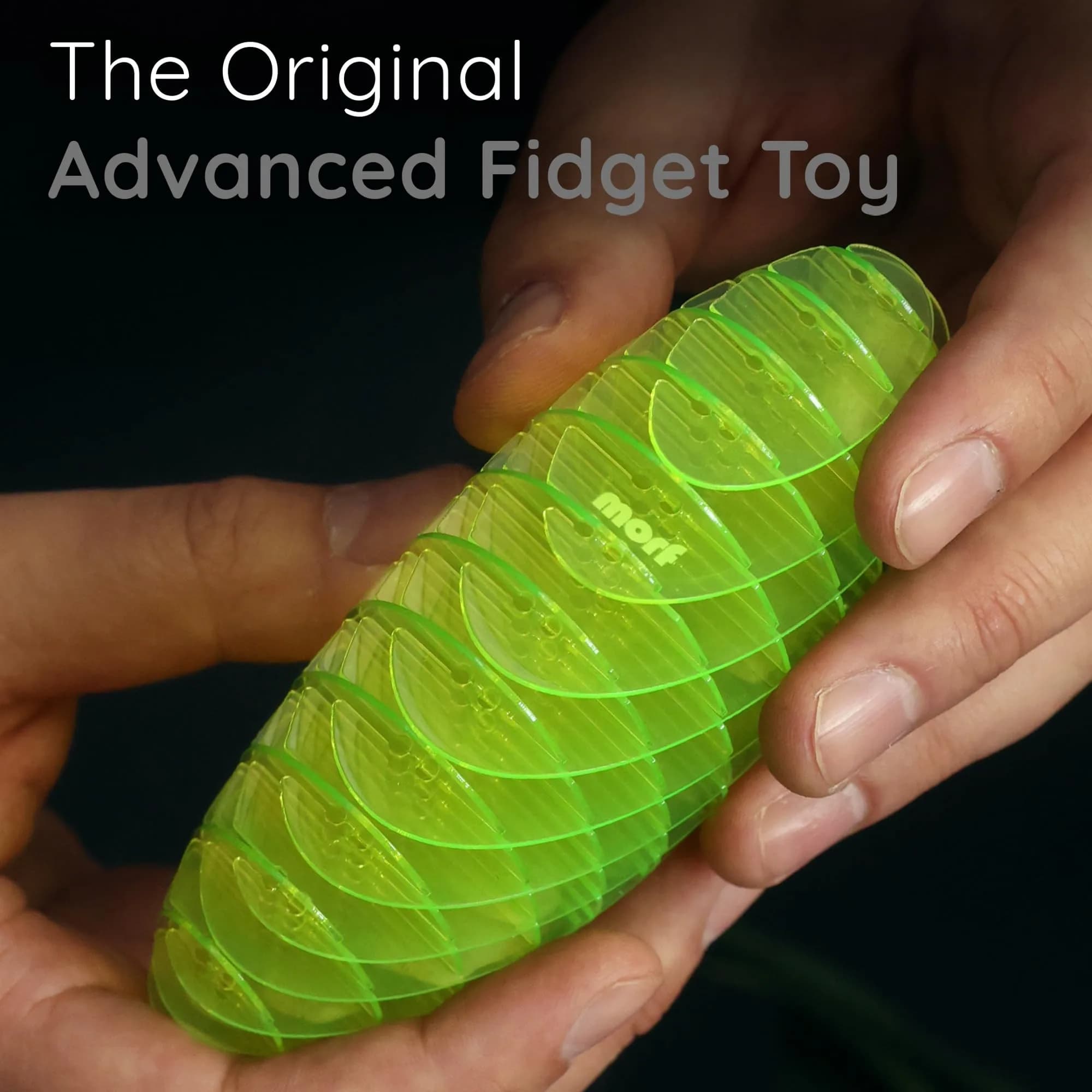 morf Small Green Flexible Fidget Worm Toy | Sensory Slug Toy for Kids, Teens, Adults - view 4