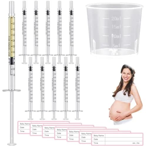 TrelaCo 1ml Colostrum Syringes with Caps & 20ml Cup | 100 Sterile Sets for Breast Milk Collection thumbnail 1