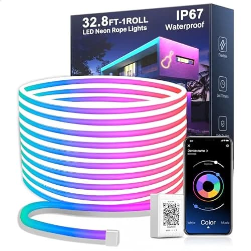 Nexillumi Neon LED Rope Lights 32.8FT | Waterproof RGB Strip for Bedroom & Outdoors thumbnail 1