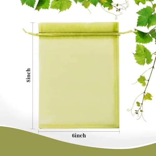 Sukh Fruit Protection Bags 6"x8" | Mesh Bags for Tree Fruits & Vegetables, Reusable, Green Nylon thumbnail 2