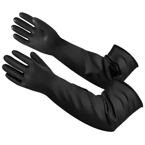 Nobgum 22-inch Chemical Resistant Latex Gloves | Heavy Duty Industrial Safety Work Gauntlets for Men thumbnail 1