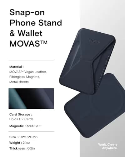 MOFT Magnetic Wallet Stand for iPhone 12-17 Series, Navy Blue | Slim 3-in-1 MagSafe Compatible Phone Stand & Card Holder thumbnail 6
