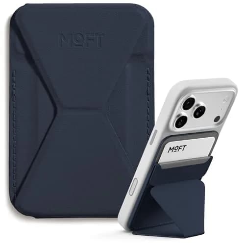MOFT Magnetic Wallet Stand for iPhone 12-17 Series, Navy Blue | Slim 3-in-1 MagSafe Compatible Phone Stand & Card Holder thumbnail 1