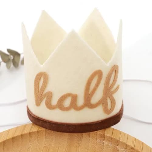 Agkvw Half Birthday Crown - Boho Cake Smash Prop, 6 Months Hat for Boys in Brown | Rustic Boho Party Accessory thumbnail 5
