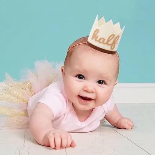 Agkvw Half Birthday Crown - Boho Cake Smash Prop, 6 Months Hat for Boys in Brown | Rustic Boho Party Accessory thumbnail 6