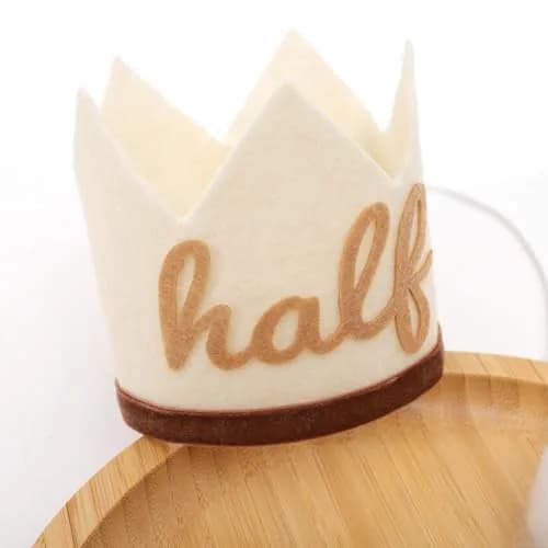 Agkvw Half Birthday Crown - Boho Cake Smash Prop, 6 Months Hat for Boys in Brown | Rustic Boho Party Accessory thumbnail 7