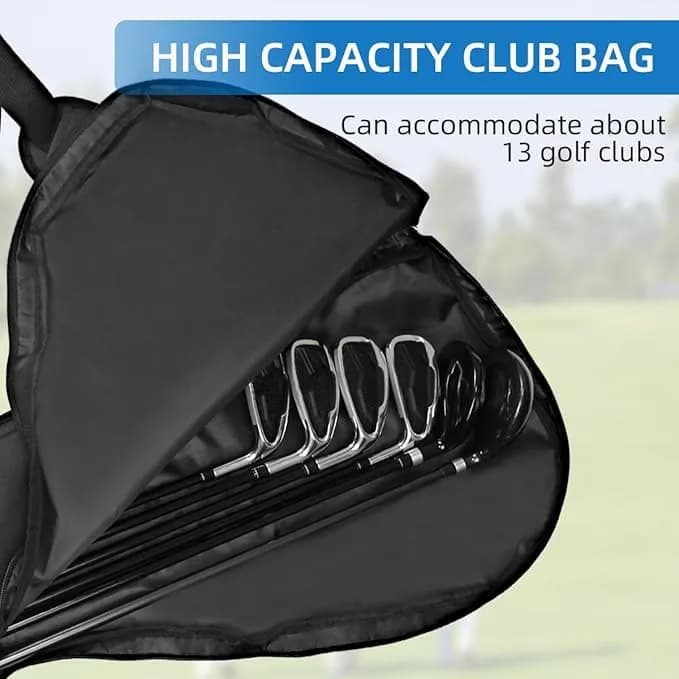 Scott Edward Foldable Golf Club Carry Bag, Portable Sunday Pencil Bag, Lightweight Waterproof Training Case, Holds 7-12 Clubs (Black White Red, 122cm/48in) thumbnail 5