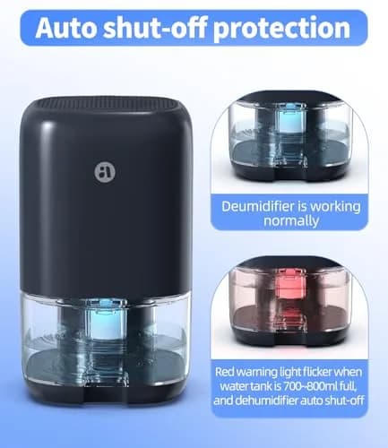 TABYIK 35 OZ Dehumidifier for Bedroom RV, Quiet Operation, 1000ml (35oz) Tank | Moisture Removal for 280 sq ft Rooms thumbnail 4