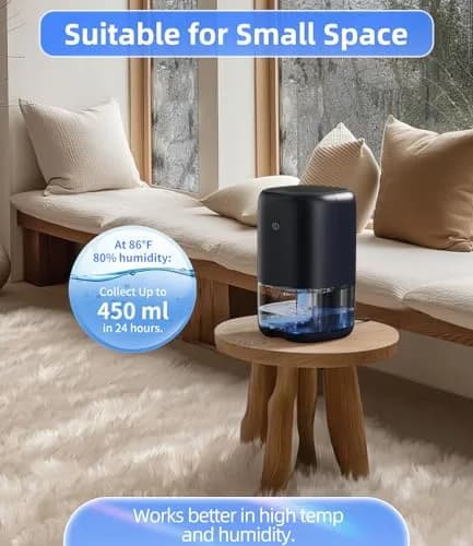 TABYIK 35 OZ Dehumidifier for Bedroom RV, Quiet Operation, 1000ml (35oz) Tank | Moisture Removal for 280 sq ft Rooms thumbnail 3
