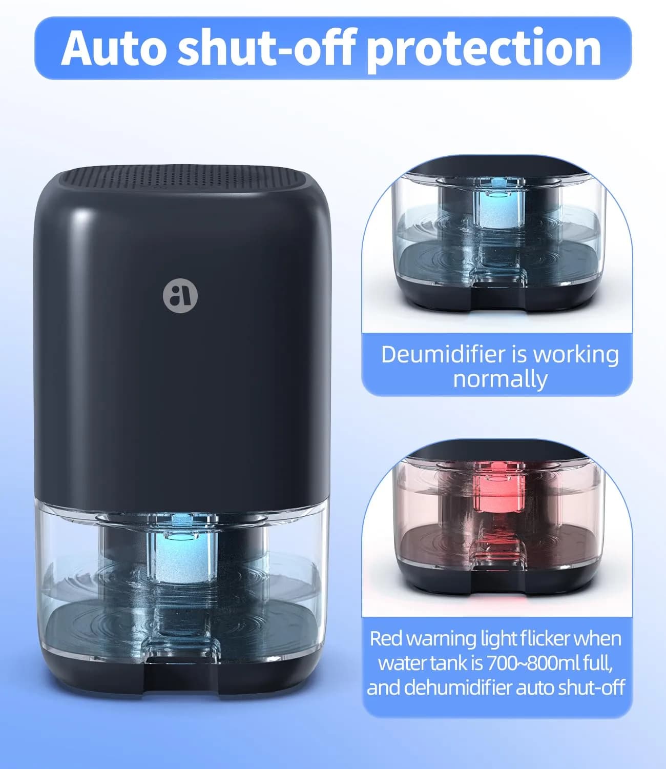 TABYIK 35 OZ Dehumidifier for Bedroom RV, Quiet Operation, 1000ml (35oz) Tank | Moisture Removal for 280 sq ft Rooms - view 4