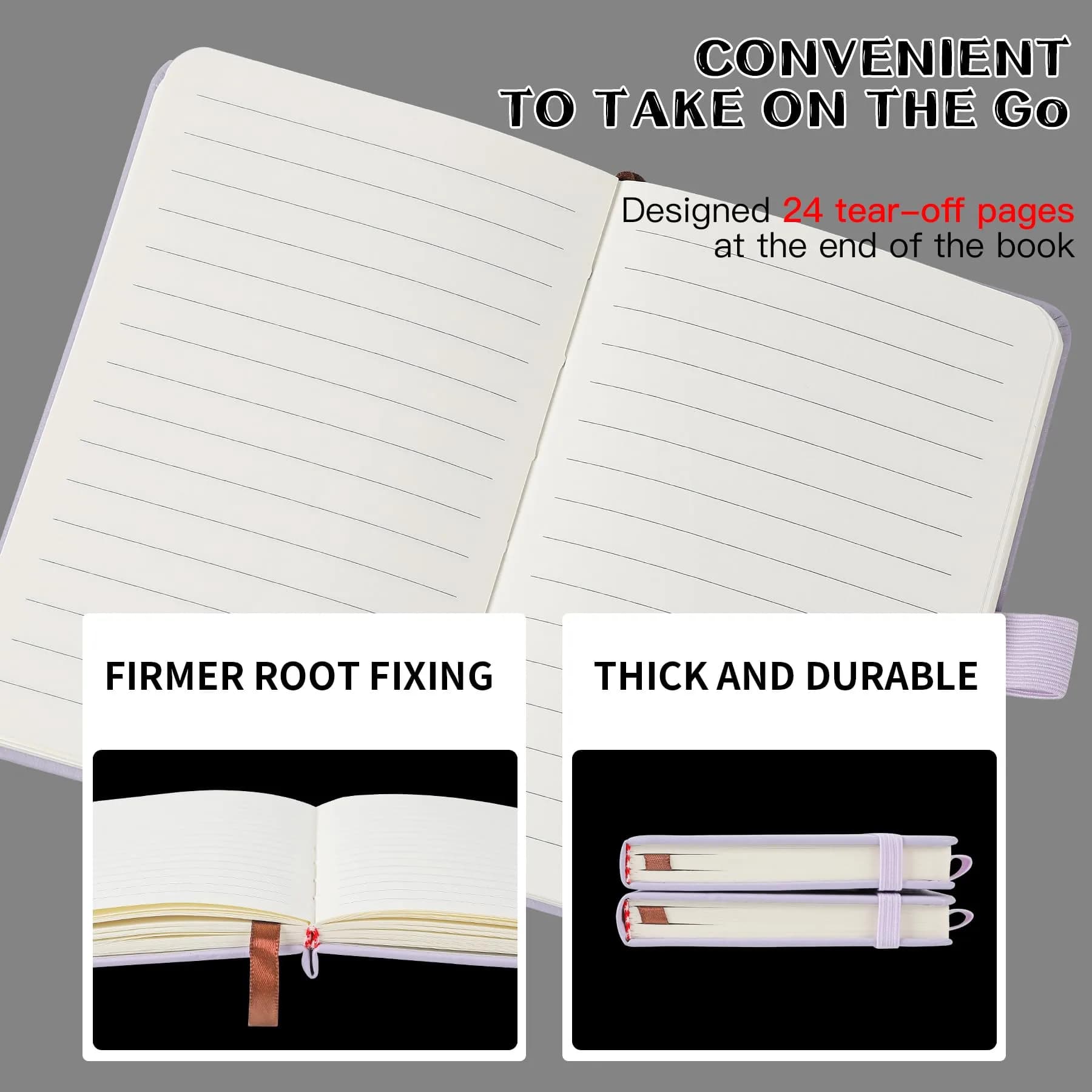 Animusphere Purple 2-Pack Pocket Notebook: Small Journal, 4" x 5.7", 200 Pages, Leather Cover - view 3