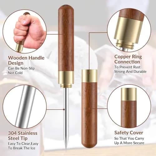Rerdeim Stainless Steel Ice Pick 7in | Non-Slip Handle for Kitchen & Bar (70-120c) thumbnail 4