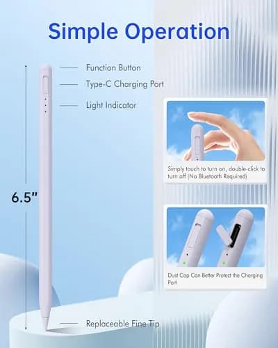 UOGIC Stylus Pen for iPad with Fast Charging & Palm Rejection | Rechargeable, Magnetic, Precise (70-120 chars) thumbnail 3