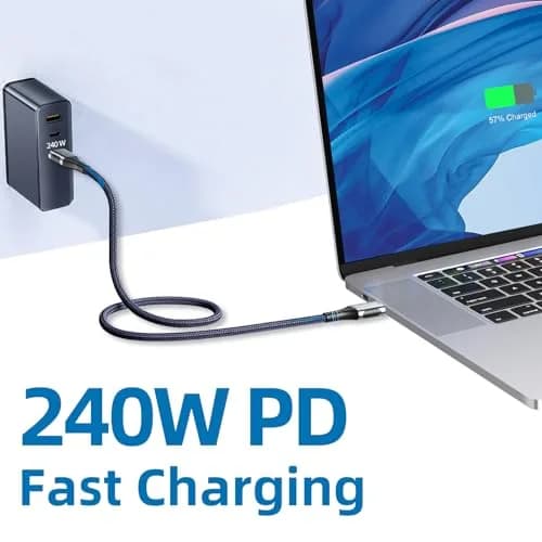 Talmosal Thunderbolt 4 Cable 3.3 ft Support 8K@60Hz, 4K@144Hz 40Gbps/240W PD Charging thumbnail 4