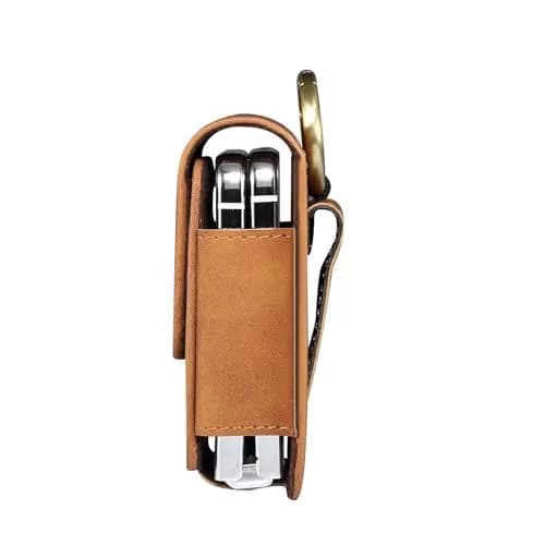 ZZ HZYISIDA Faux Leather Phone Holster Pouch Belt Clip for Motorola Razr+ 2025/2024, Razr 50 Ultra, Samsung Galaxy Z Flip 6/5/4, Brown | Fits Phones Up to 6.7 Inches thumbnail 4