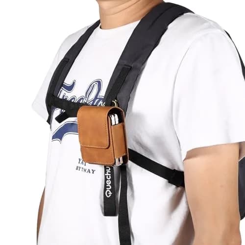 ZZ HZYISIDA Faux Leather Phone Holster Pouch Belt Clip for Motorola Razr+ 2025/2024, Razr 50 Ultra, Samsung Galaxy Z Flip 6/5/4, Brown | Fits Phones Up to 6.7 Inches thumbnail 8