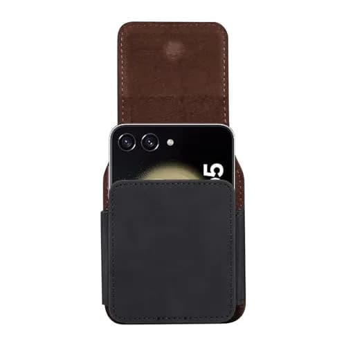 ZZ HZYISIDA Black Cell Phone Holster Pouch with Belt Clip for Motorola Razr+ 2025 & Samsung Galaxy Z Flip 7 (Nylon) thumbnail 3