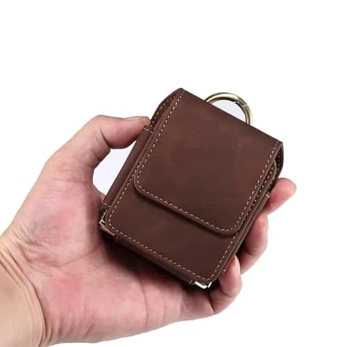 ZZ HZYISIDA Faux Leather Phone Holster Pouch Belt Loop Clip Case for Motorola Razr+ 2025, Galaxy Z Flip 7 (Coffee) | Fits Multiple Foldable Phones thumbnail 8