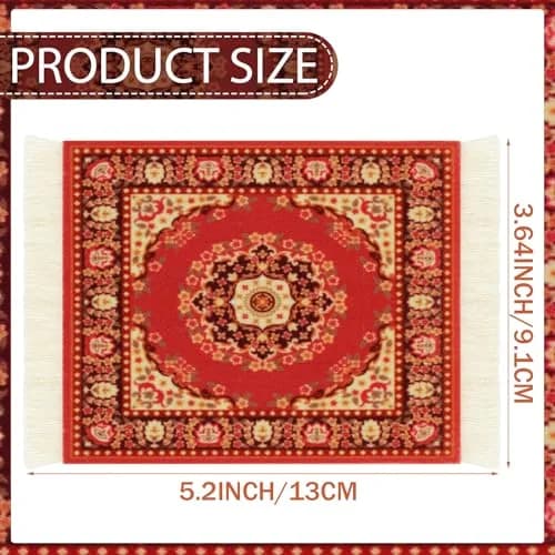 Preboun Rug Style Coasters Set of 10 | Vibrant Oriental Rug Design for Home & Office thumbnail 2